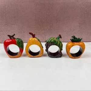 Fruit Napkin Holders Set Of 4 Colorful